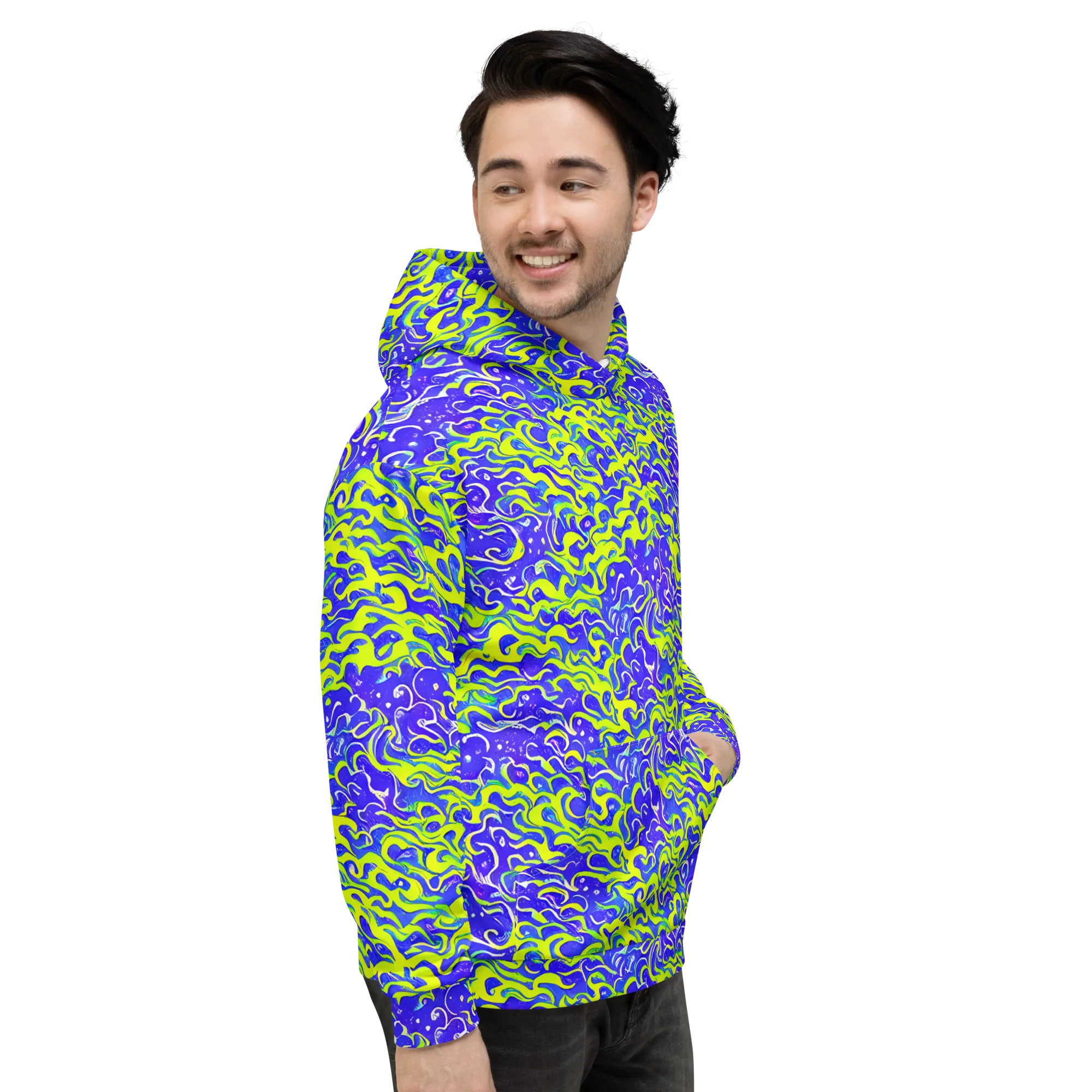 Electric Eelgrass on Hoodie — Right