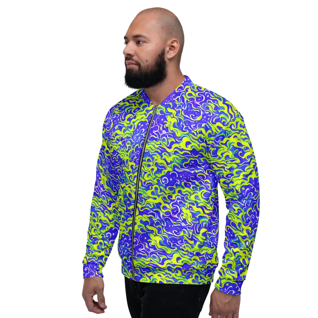 Electric Eelgrass on Bomber Jacket — Left