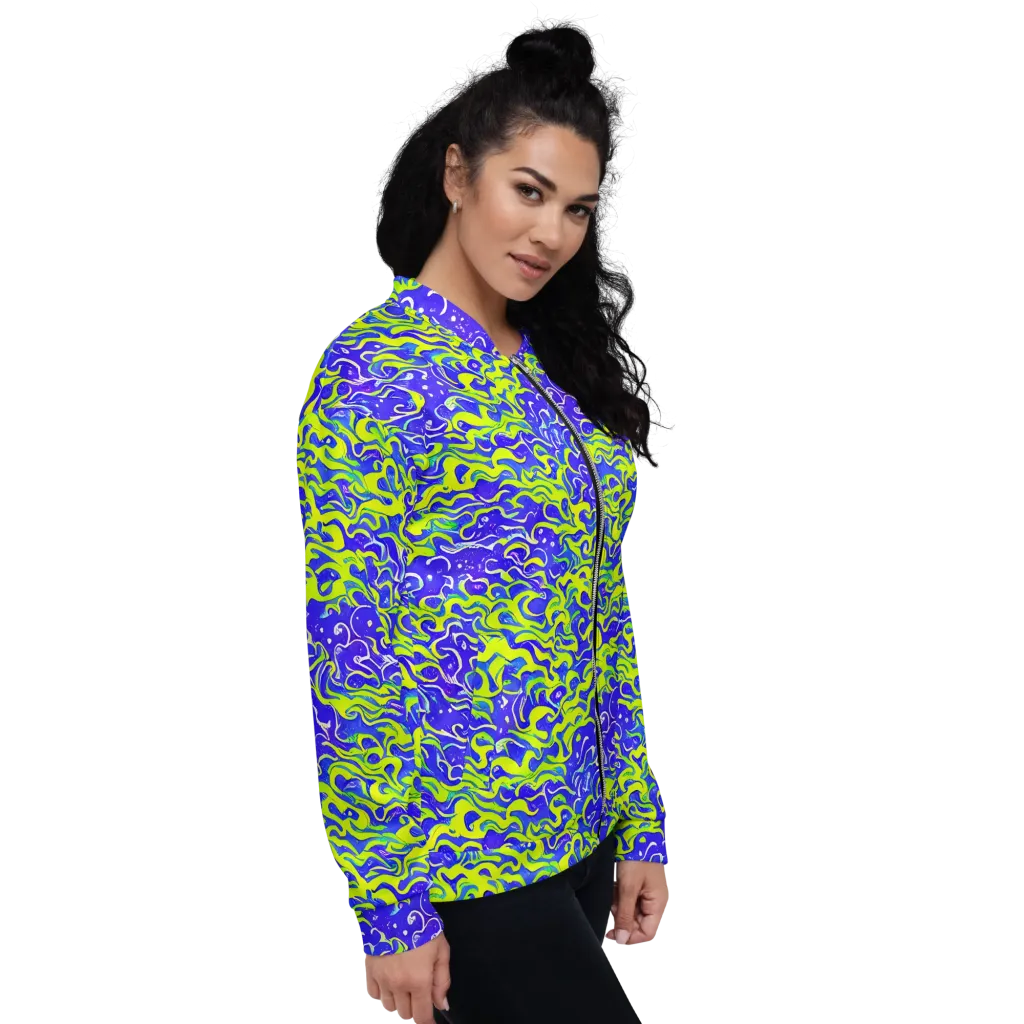 Electric Eelgrass on Bomber Jacket — Right