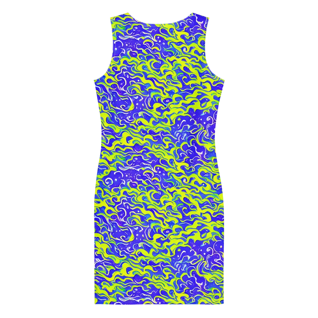 Electric Eelgrass on Bodycon Dress — Back