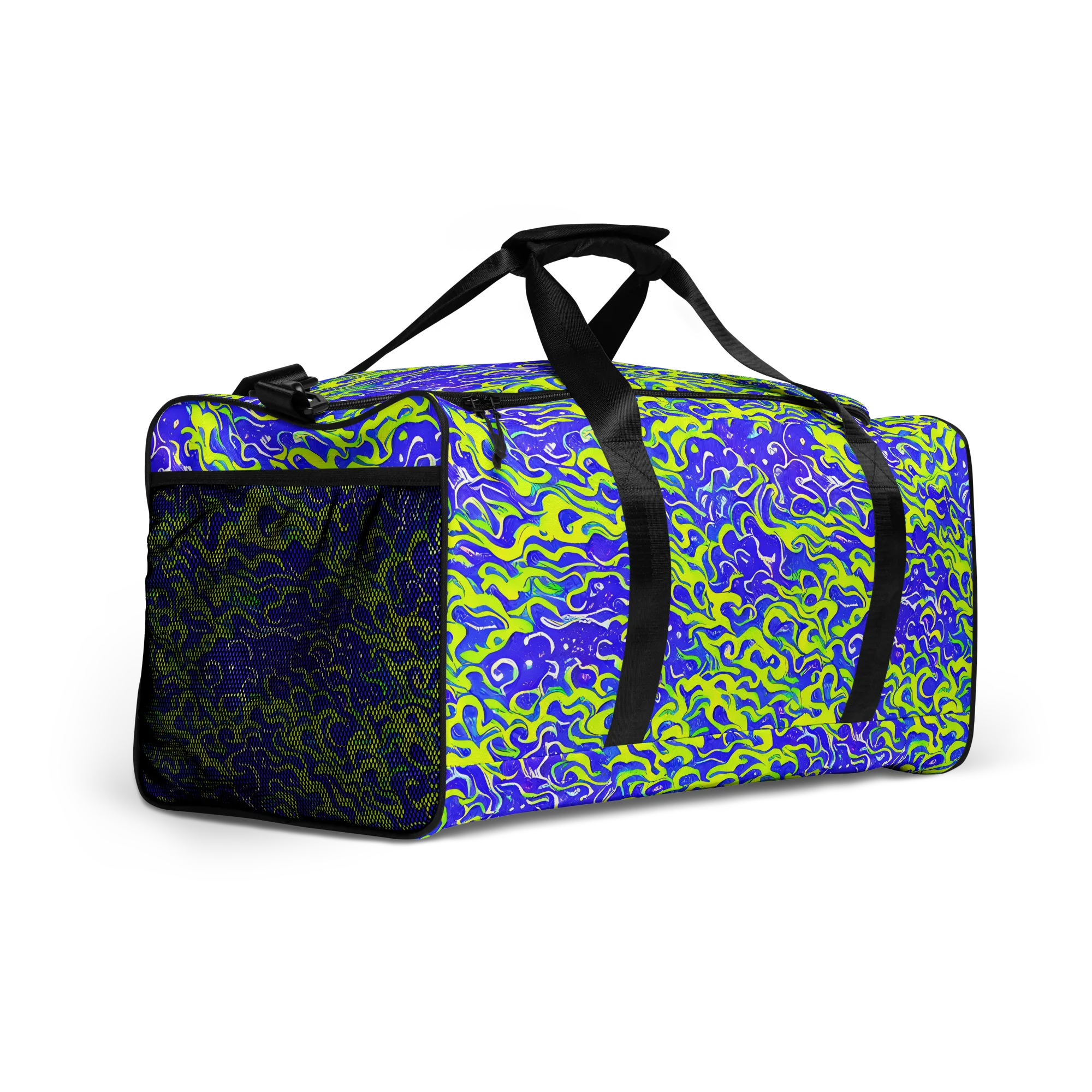 Electric Eelgrass on Duffle Bag — Right Front