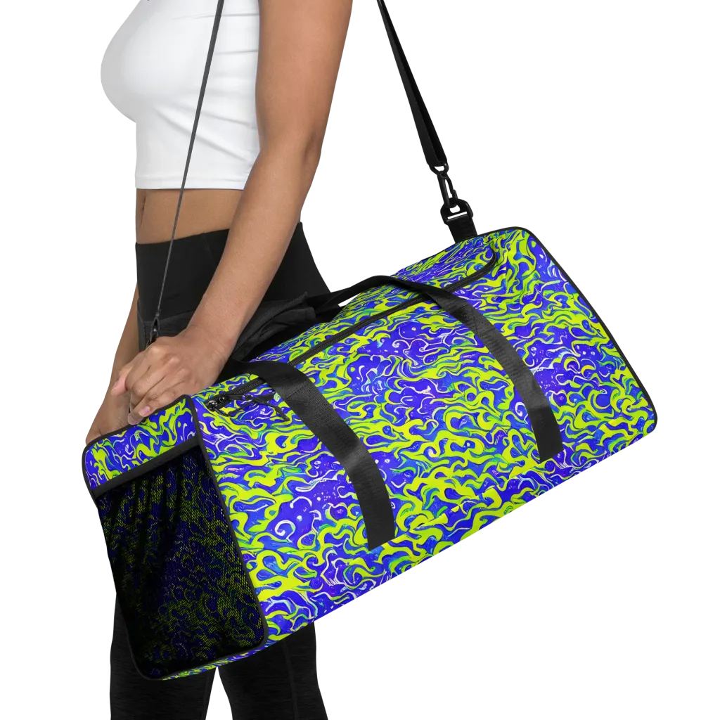 Electric Eelgrass on Duffle Bag — Front