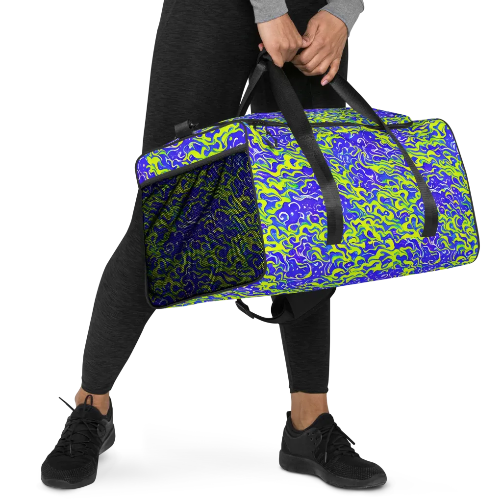 Electric Eelgrass on Duffle Bag — Right Front