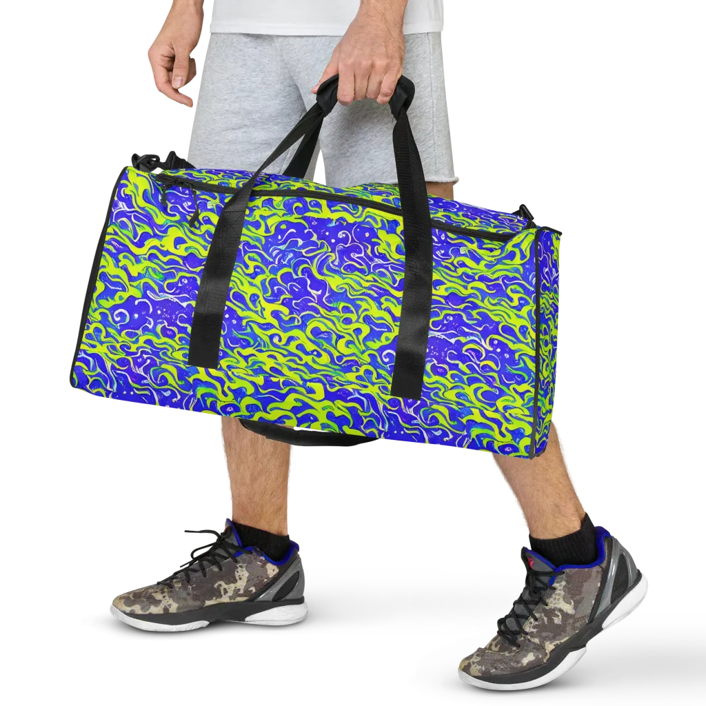 Electric Eelgrass on Duffle Bag — Front