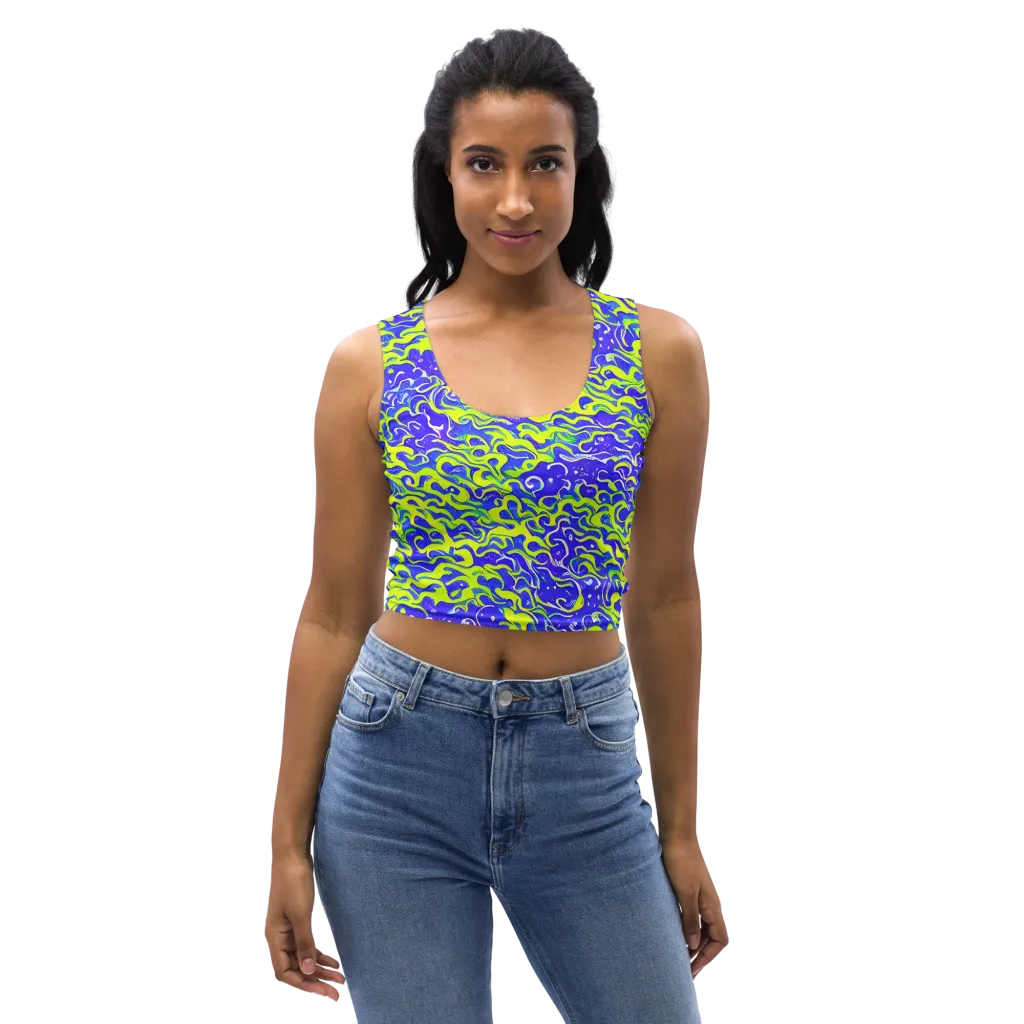 Electric Eelgrass on Crop Top — Front