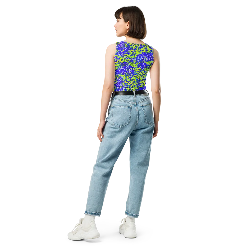 Electric Eelgrass on Crop Top — Back