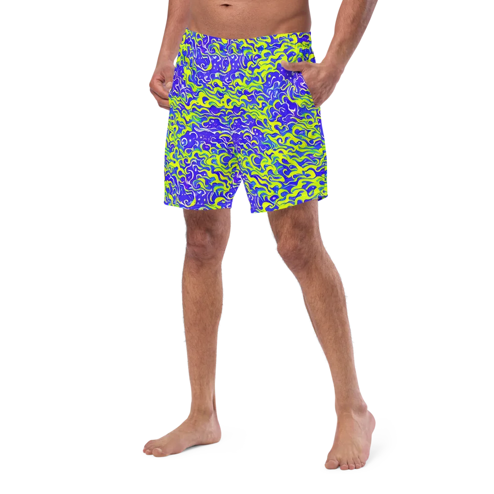 Electric Eelgrass on Swim Trunks — Left Front