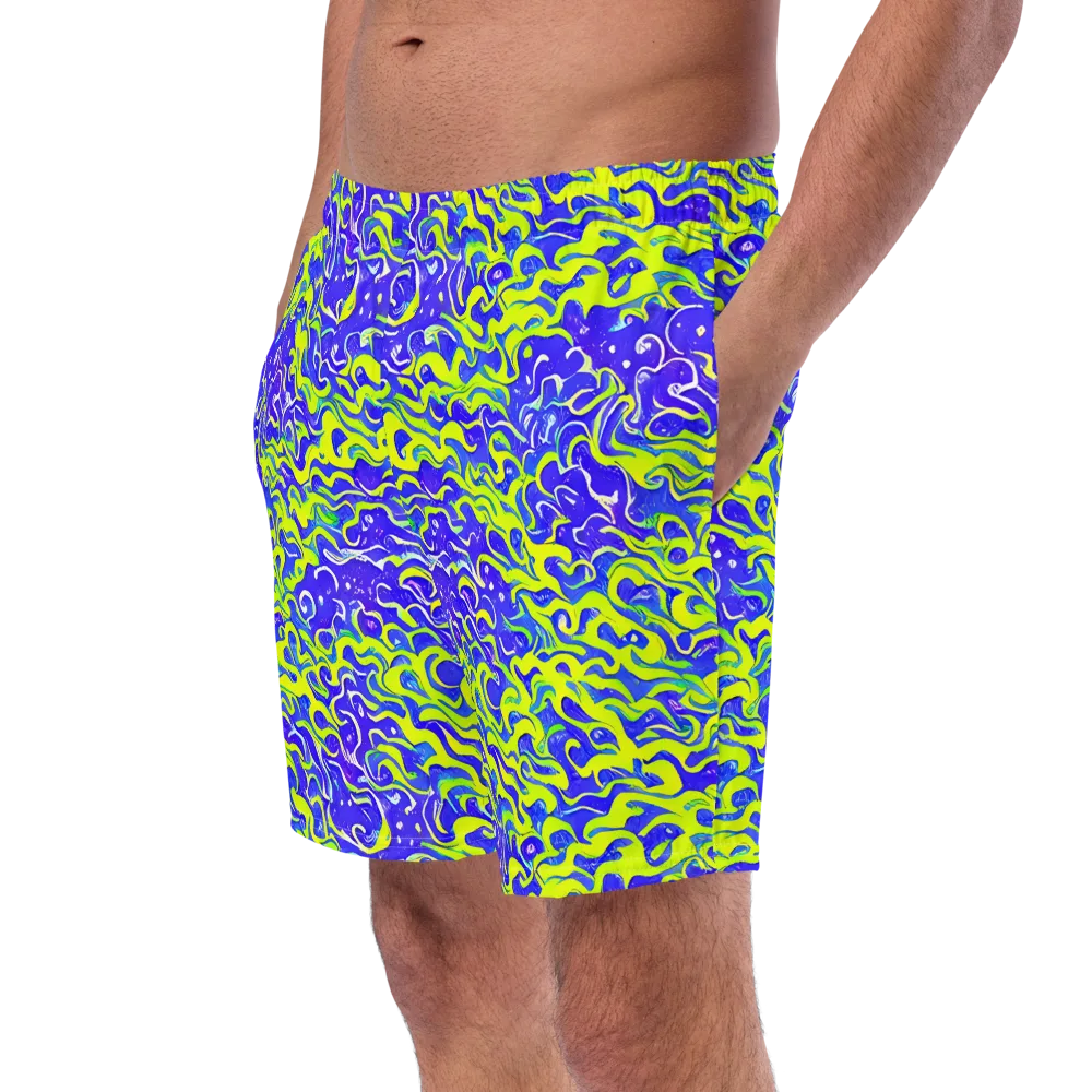 Electric Eelgrass on Swim Trunks — Left Front