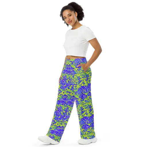 Electric Eelgrass on a Wide-Leg Pants