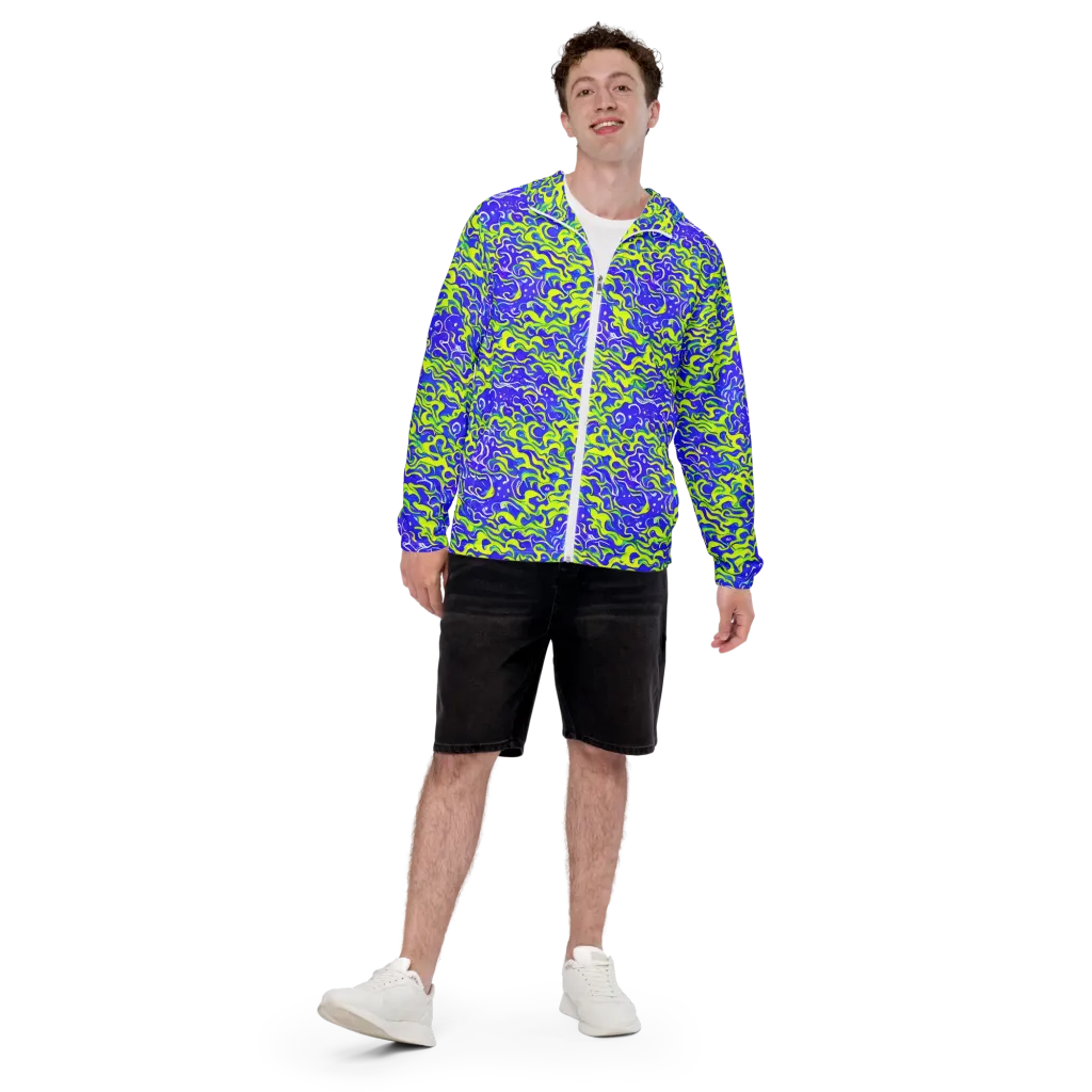 Electric Eelgrass on Men's Windbreaker — Front