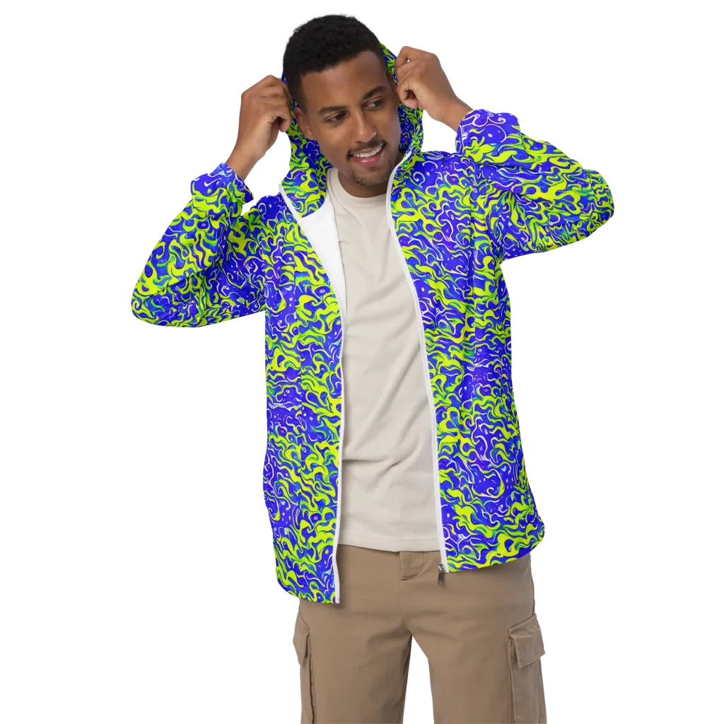 Electric Eelgrass on Men's Windbreaker — Front