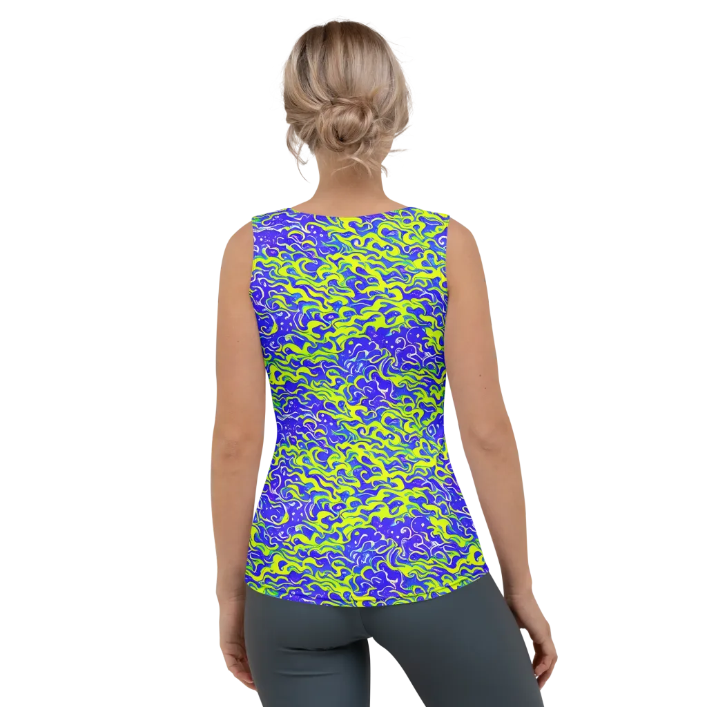 Electric Eelgrass on Women's Tank Top — Back