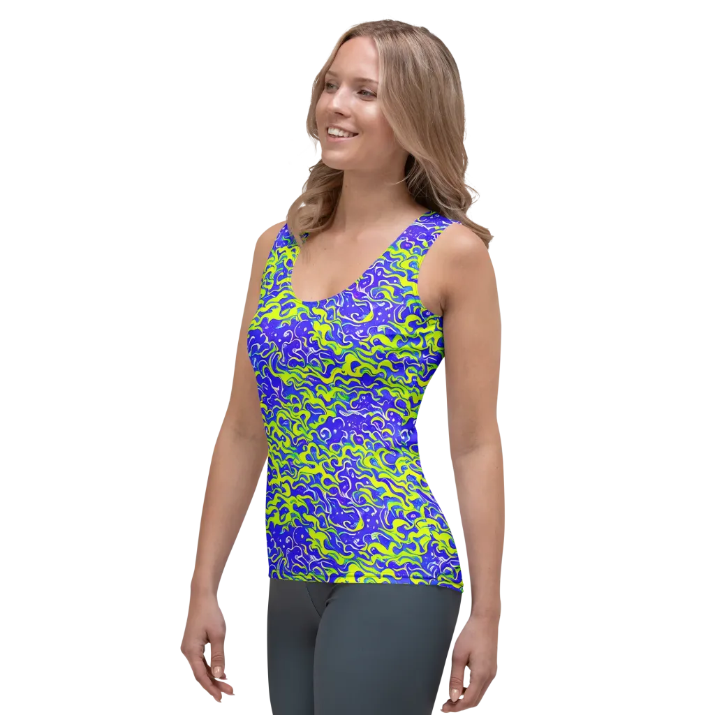 Electric Eelgrass on Women's Tank Top — Left Front