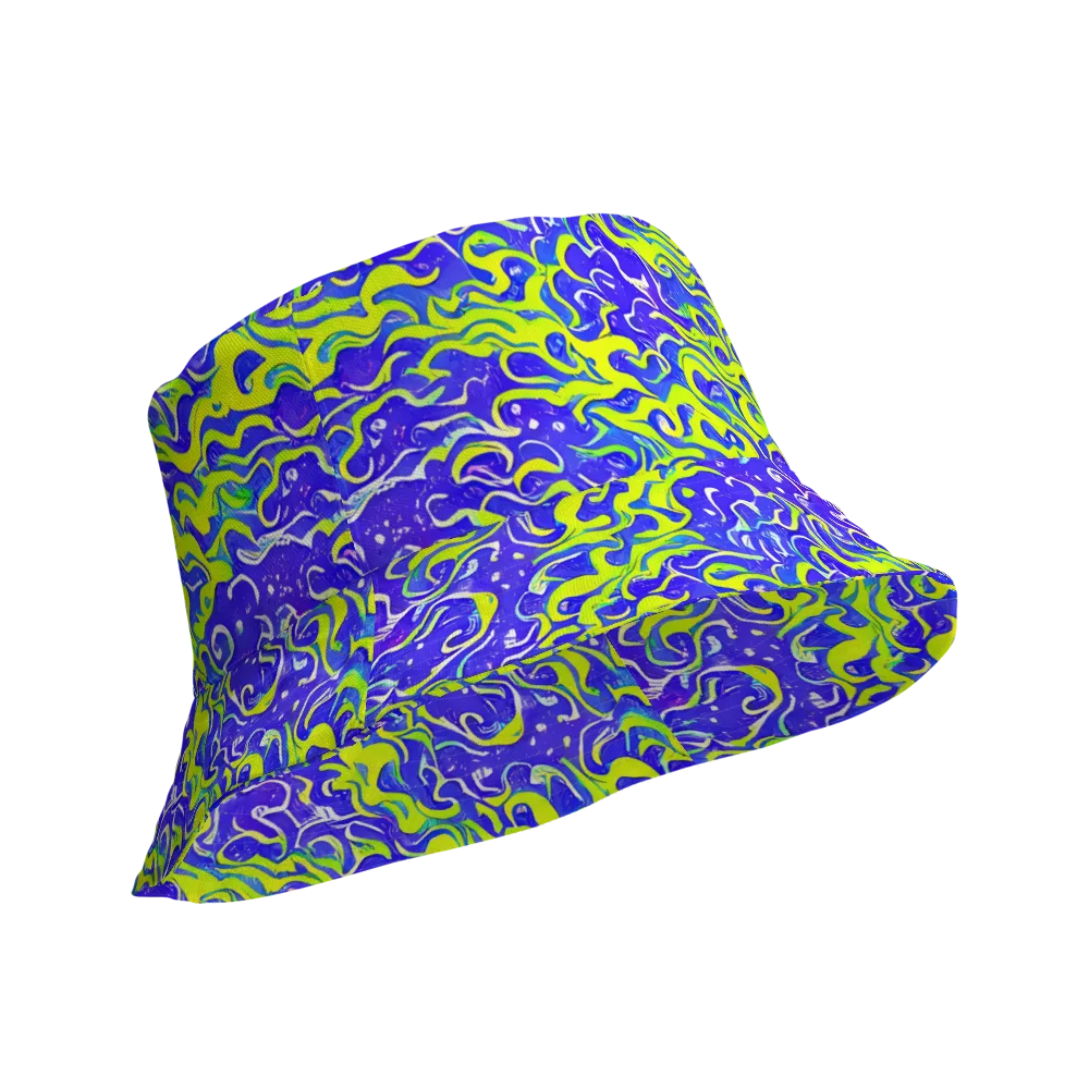 Electric Eelgrass on Reversible Bucket Hat — Product details Outside