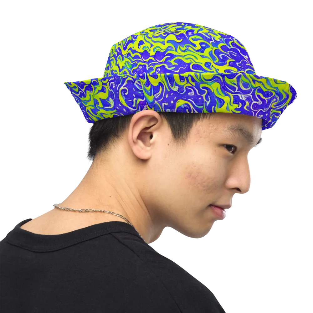 Electric Eelgrass on Reversible Bucket Hat — Right Outside