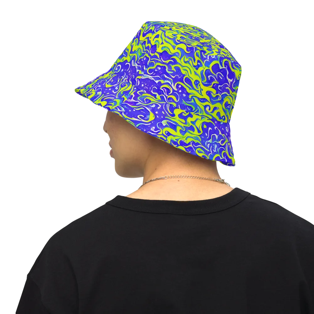Electric Eelgrass on Reversible Bucket Hat — Back Inside