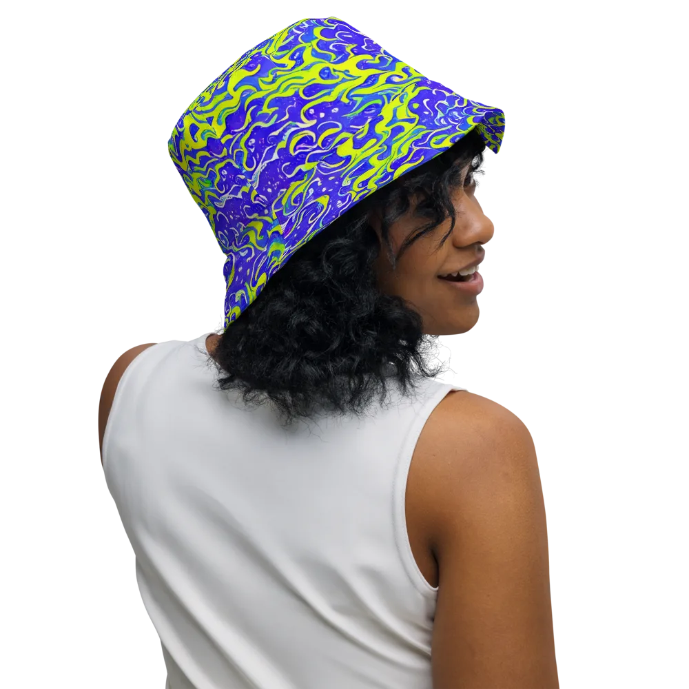 Electric Eelgrass on Reversible Bucket Hat — Right Outside