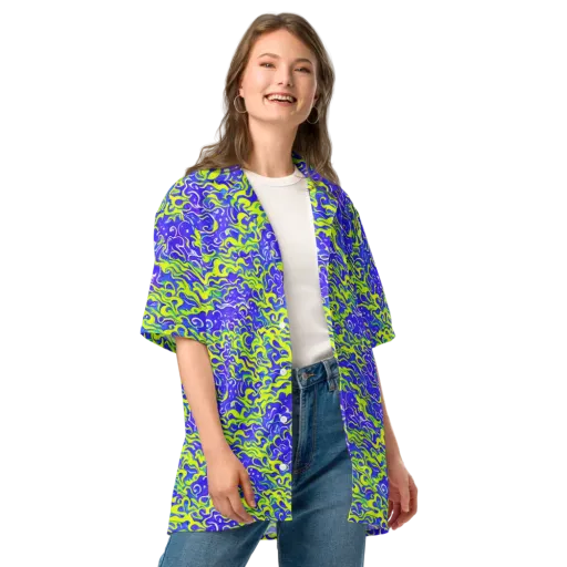 Electric Eelgrass on a Button Shirt