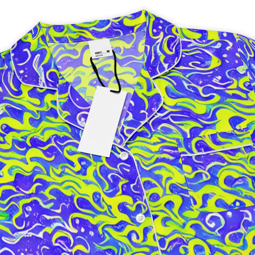 Electric Eelgrass on Women's Short Sleeve Pajama Top — Product details