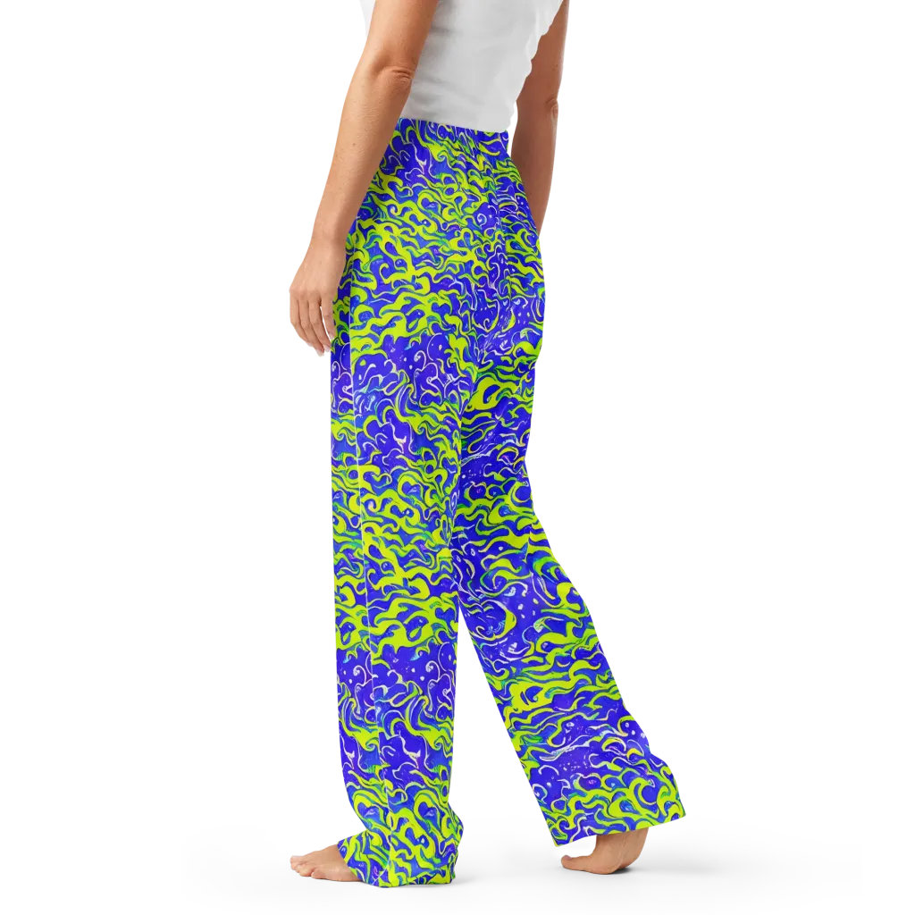 Electric Eelgrass on Women's Pajama Pants — Left