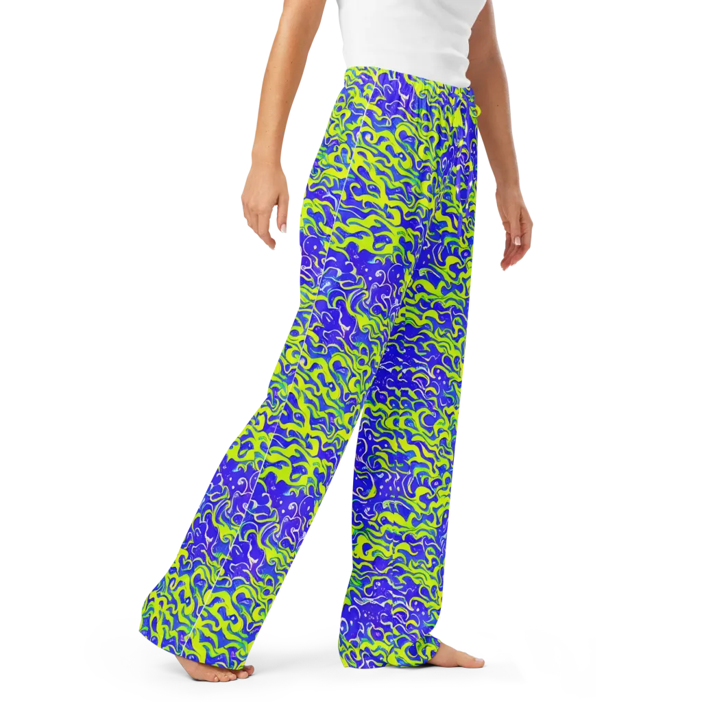 Electric Eelgrass on Women's Pajama Pants — Right Front