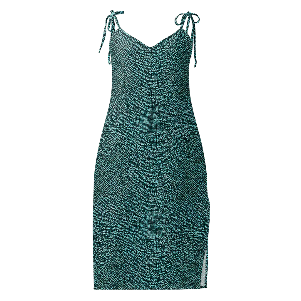 Aqua Shatter on Slip Dress — Front