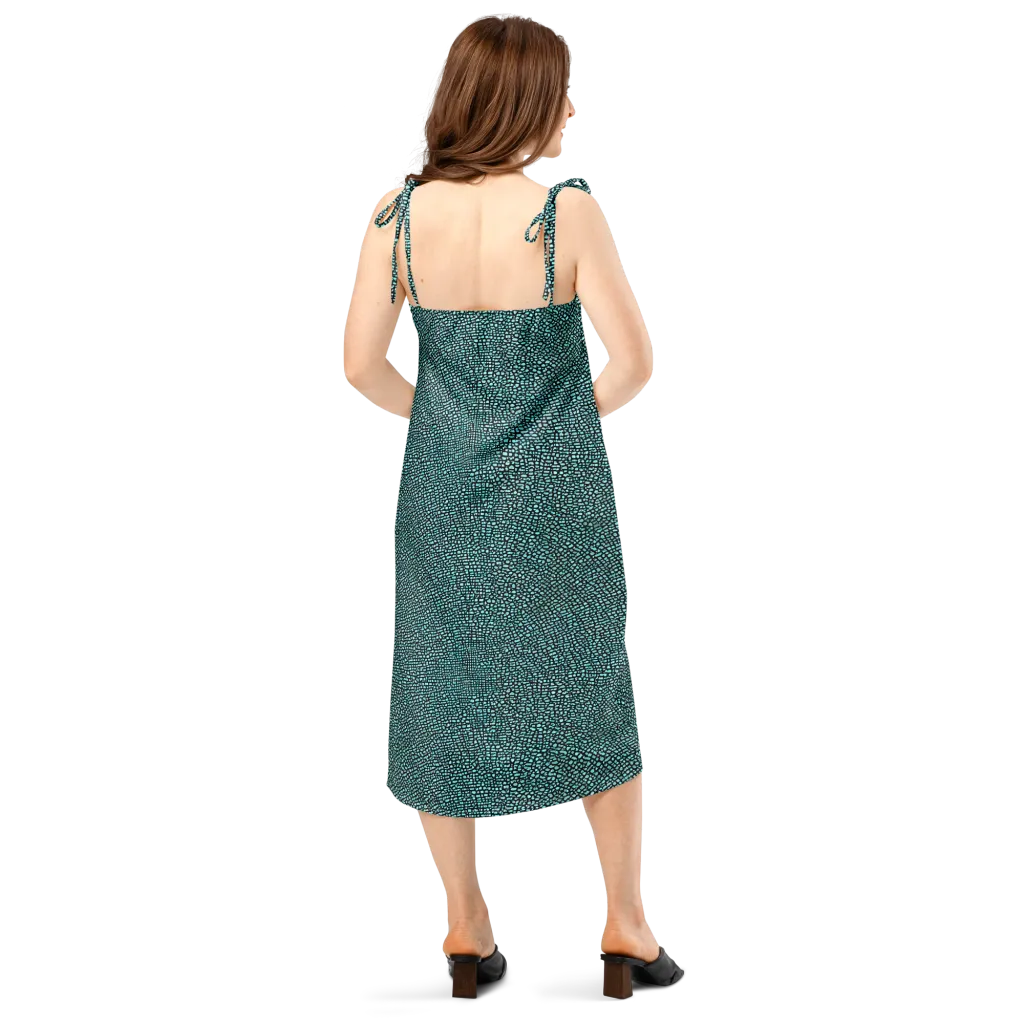 Aqua Shatter on Slip Dress — Back