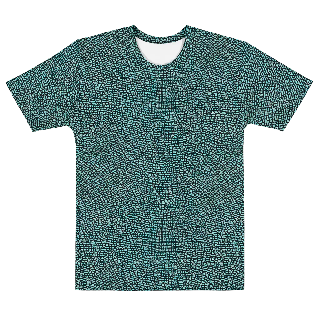 Aqua Shatter on Men's Cotton Crew Neck T-Shirt — Front