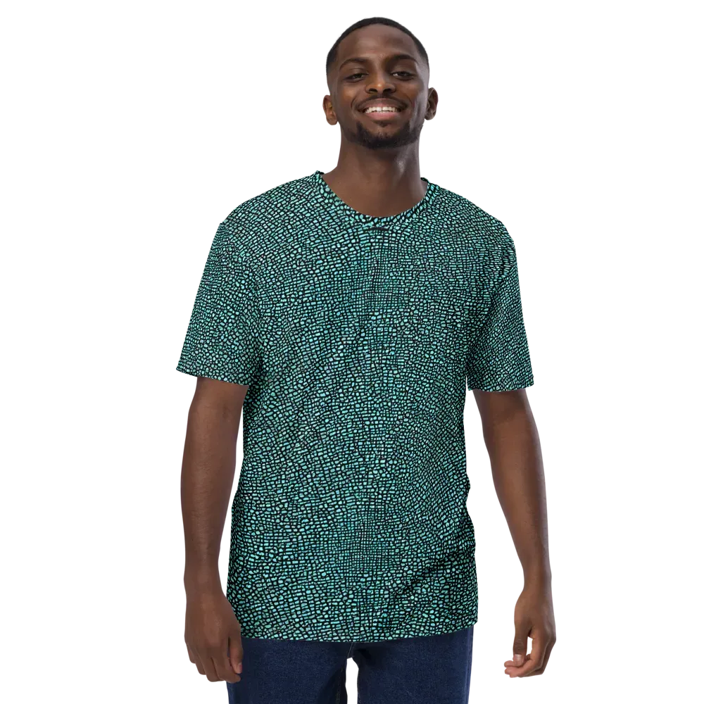Aqua Shatter on Men's Crew Neck T-Shirt — Front