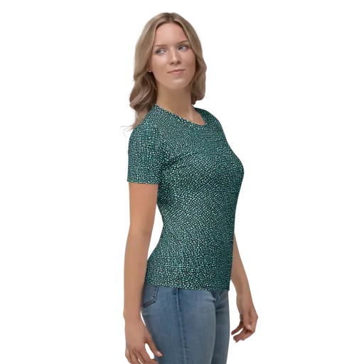 Aqua Shatter on a Women's Crew Neck T-Shirt