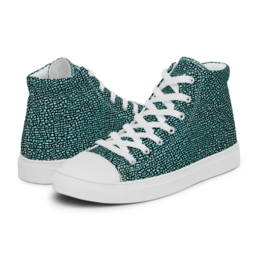 Aqua Shatter on a Women's High Top Canvas Shoes