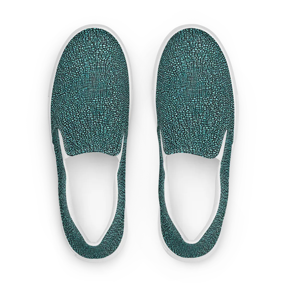 Aqua Shatter on Men's Slip-On Canvas Shoes — Front