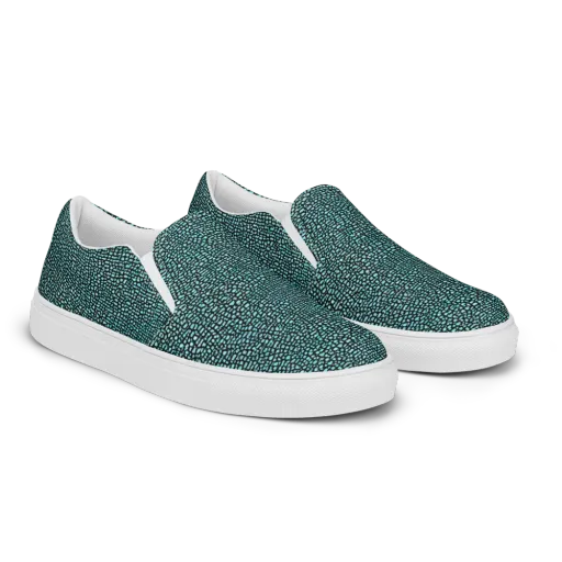 Aqua Shatter on a Men's Slip-On Canvas Shoes