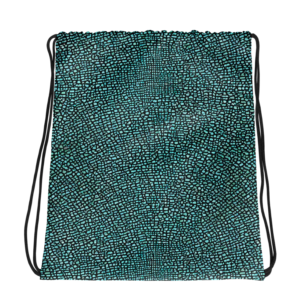 Aqua Shatter on Drawstring Bag — Photo