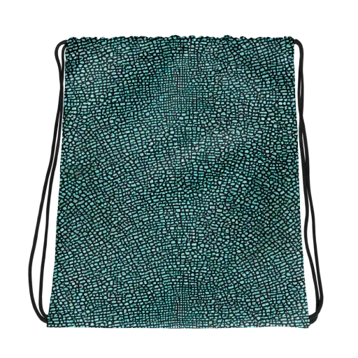 Aqua Shatter on a Drawstring Bag