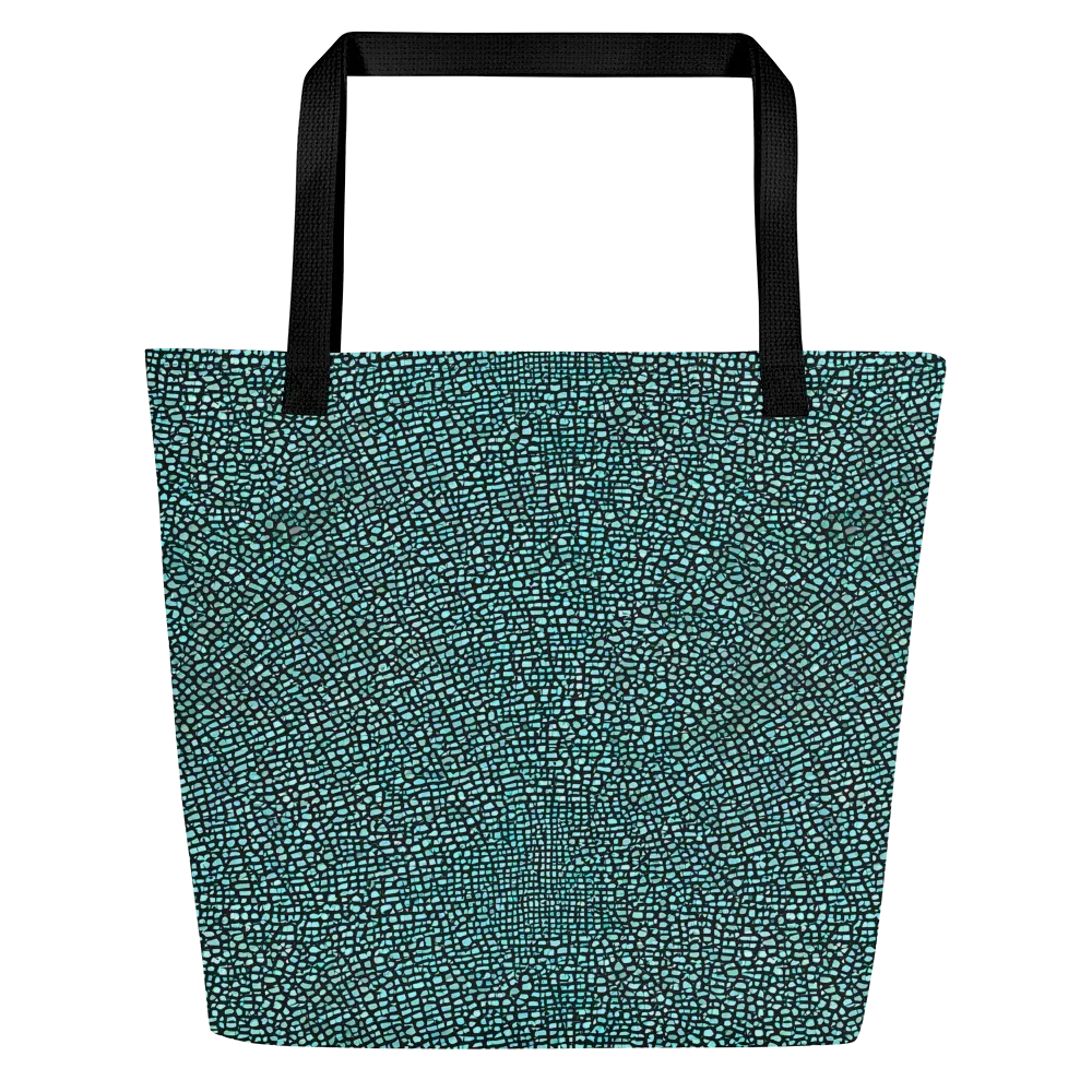 Aqua Shatter on Large Tote Bag W/ Pocket — Front