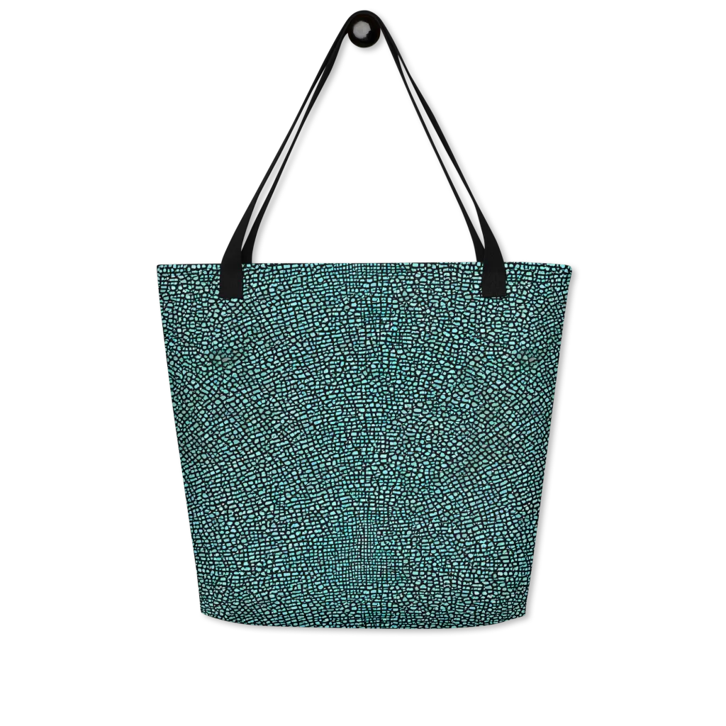 Aqua Shatter on Large Tote Bag W/ Pocket — Front