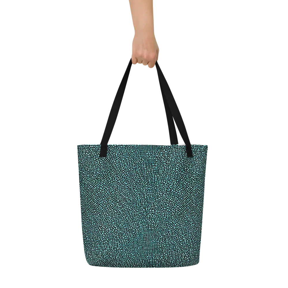 Aqua Shatter on Large Tote Bag W/ Pocket — Front