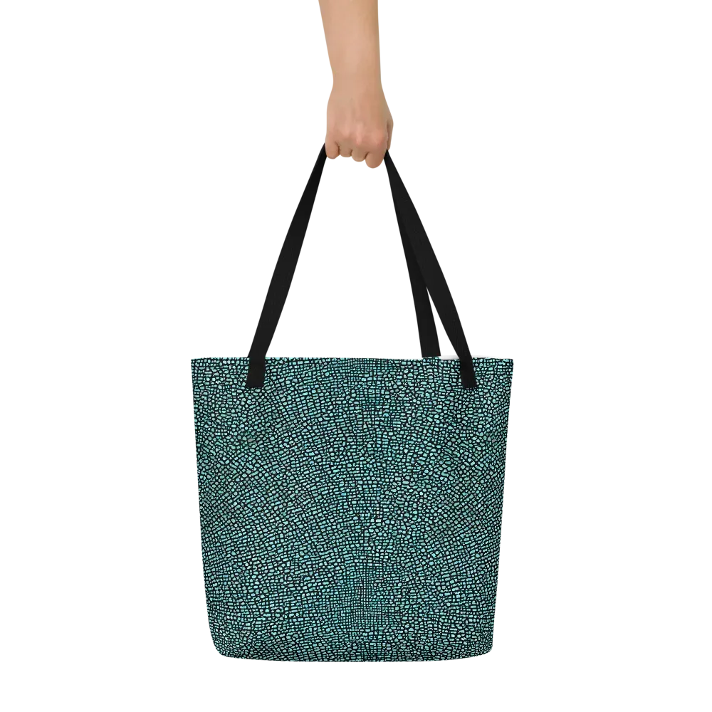 Aqua Shatter on Large Tote Bag W/ Pocket — Front