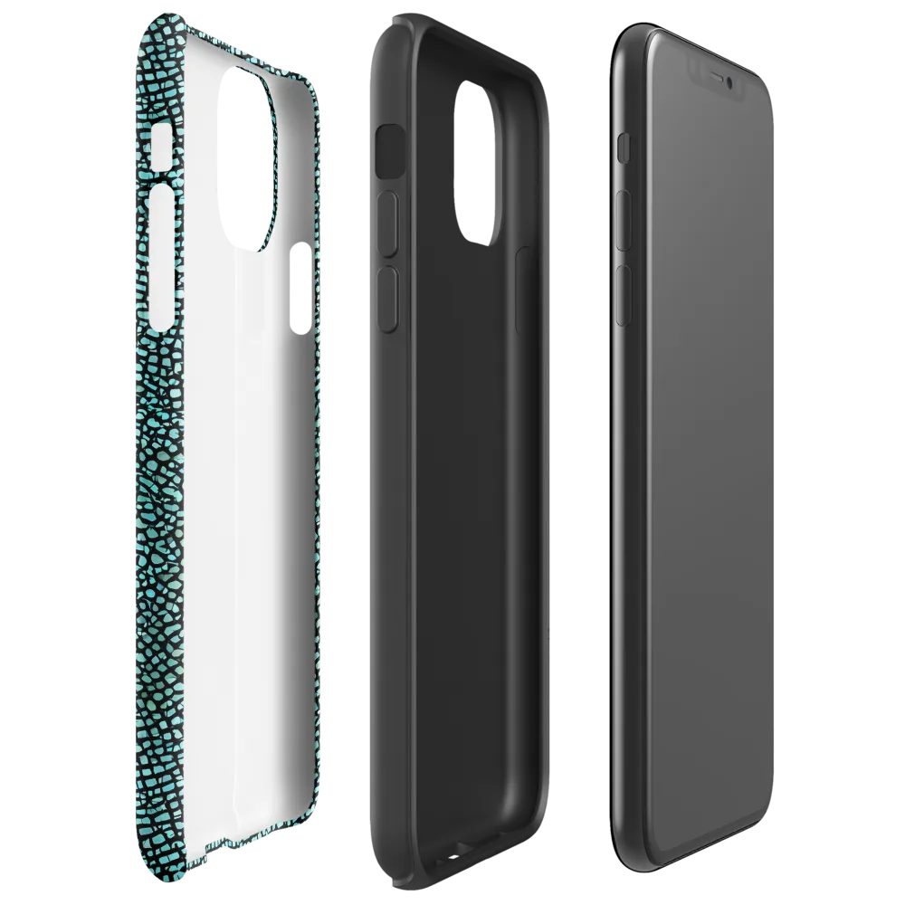 Aqua Shatter on Tough Case for iPhone® — Right