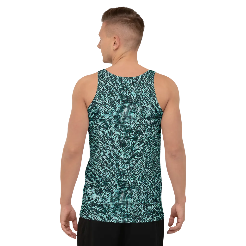 Aqua Shatter on Men's Tank Top — Back