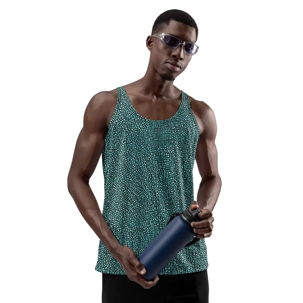 Aqua Shatter on Men's Tank Top — Front