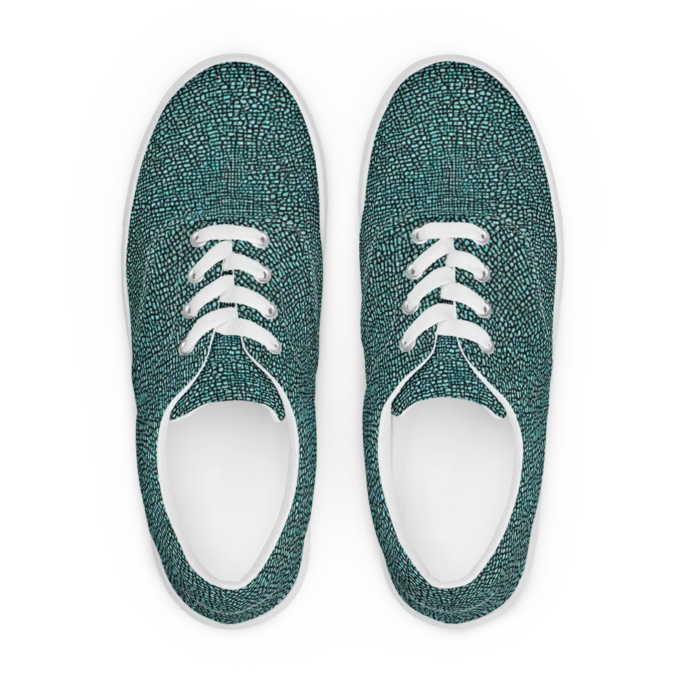 Aqua Shatter on Men's Lace-Up Canvas Shoes — Front
