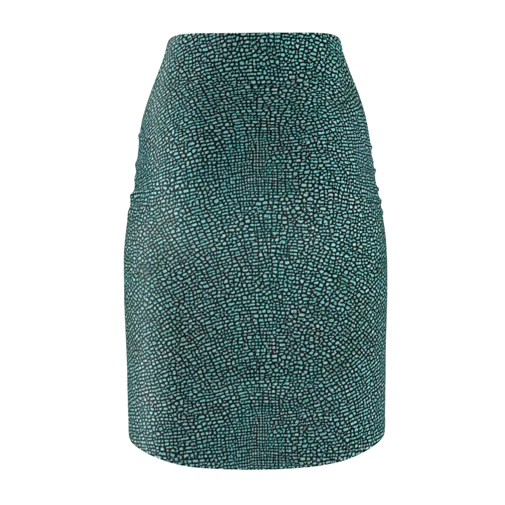 Aqua Shatter on Pencil Skirt — Back