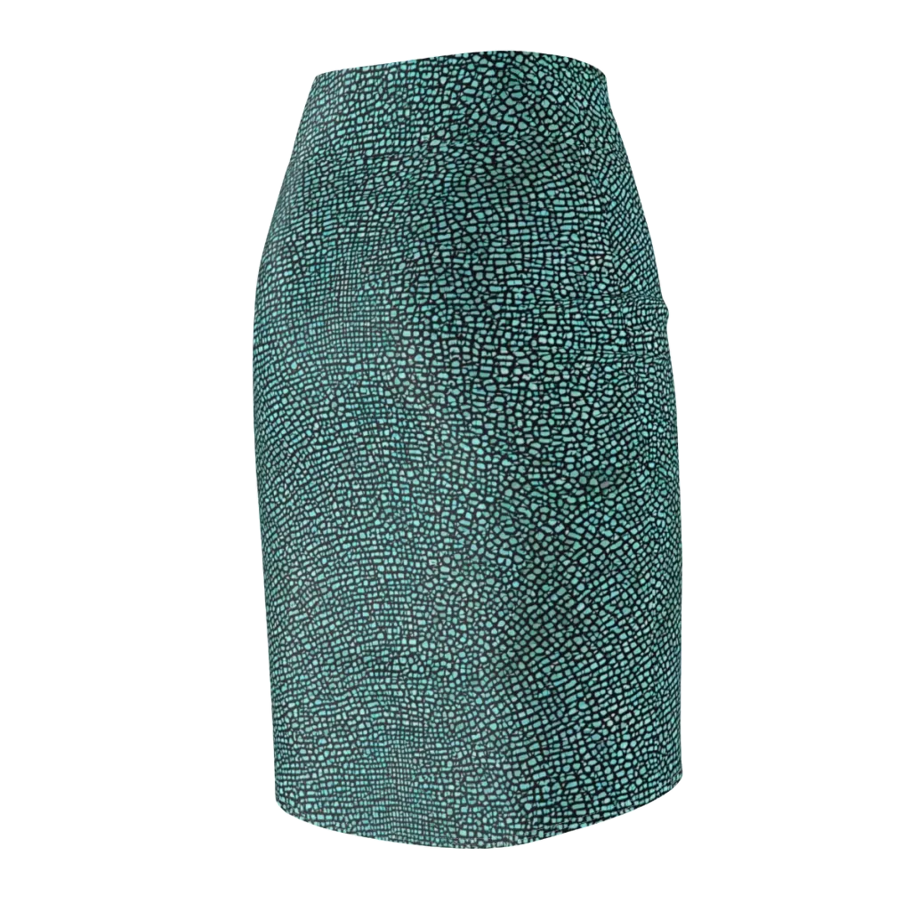 Aqua Shatter on Pencil Skirt — Back Side
