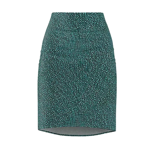 Aqua Shatter on a Pencil Skirt