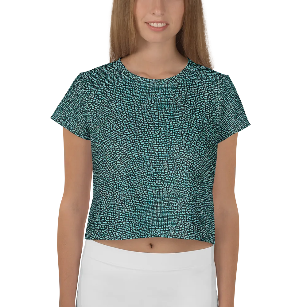 Aqua Shatter on Crop Tee — Front