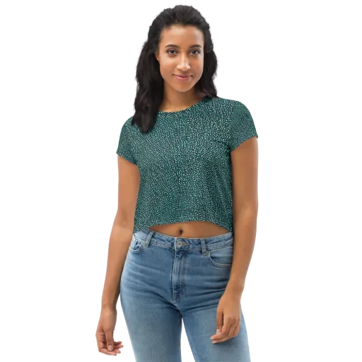 Aqua Shatter on a Crop Tee