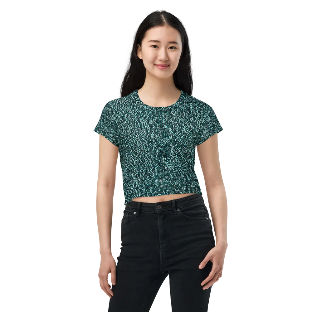 Aqua Shatter on Crop Tee — Front