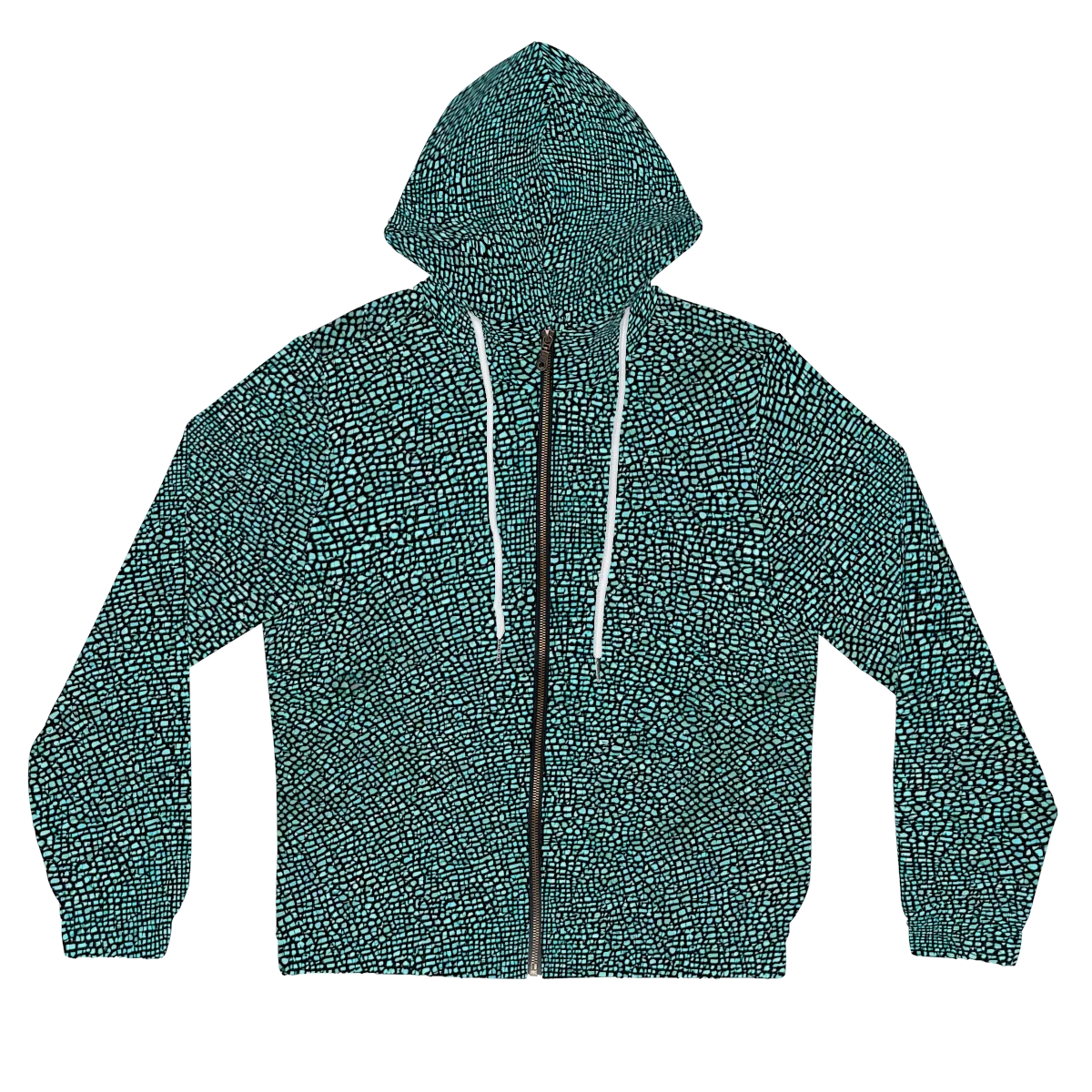 Aqua Shatter on Women's Full-Zip Hoodie — Front